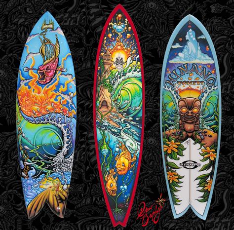 custom painted surfboard art.